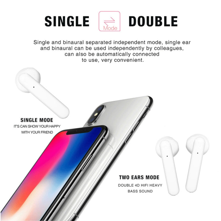 X26 TWS Bluetooth 5.0 Wireless Touch Bluetooth Earphone with Magnetic Attraction Charging Box, Support Voice Assistant & Call, White, Pink, Blue