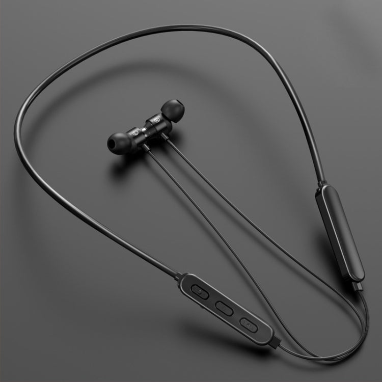 Bluetooth 5.1 Round Wire Neck-mounted Bluetooth Sports Earphone with Magnetic Function, White, Black, Red
