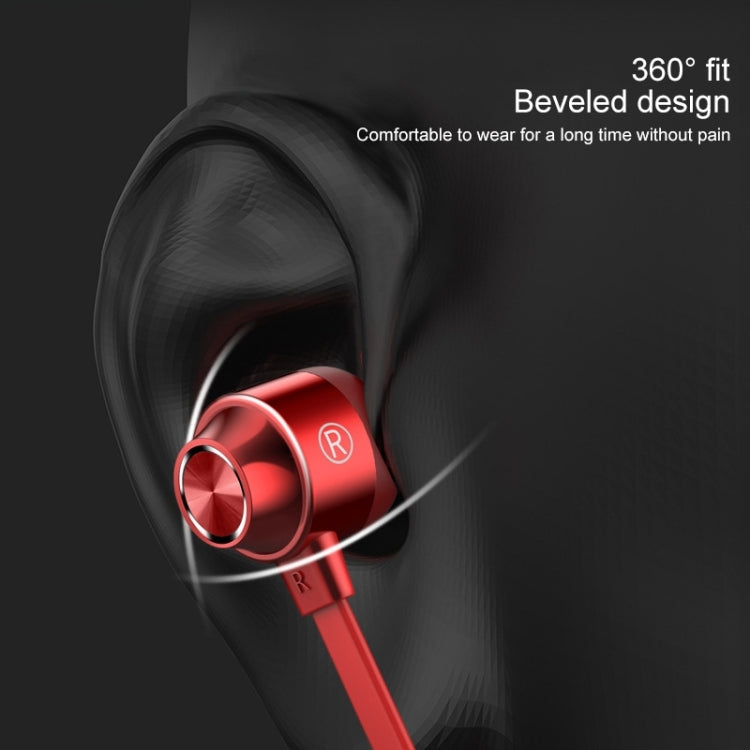 Bluetooth 5.1 Round Wire Neck-mounted Bluetooth Sports Earphone with Magnetic Function, White, Black, Red