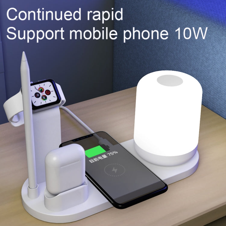 WS6 10W 2 USB Ports + USB-C / Type-C Port Multi-function Desk Lamp + Qi Wireless Charging Charger