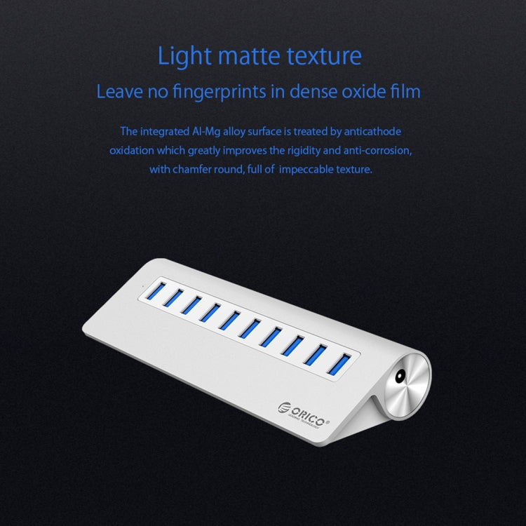 ORICO M3H10-U3-V2 Aluminum Alloy 10 USB 3.0 Ports HUB, M3H10-U3-V2