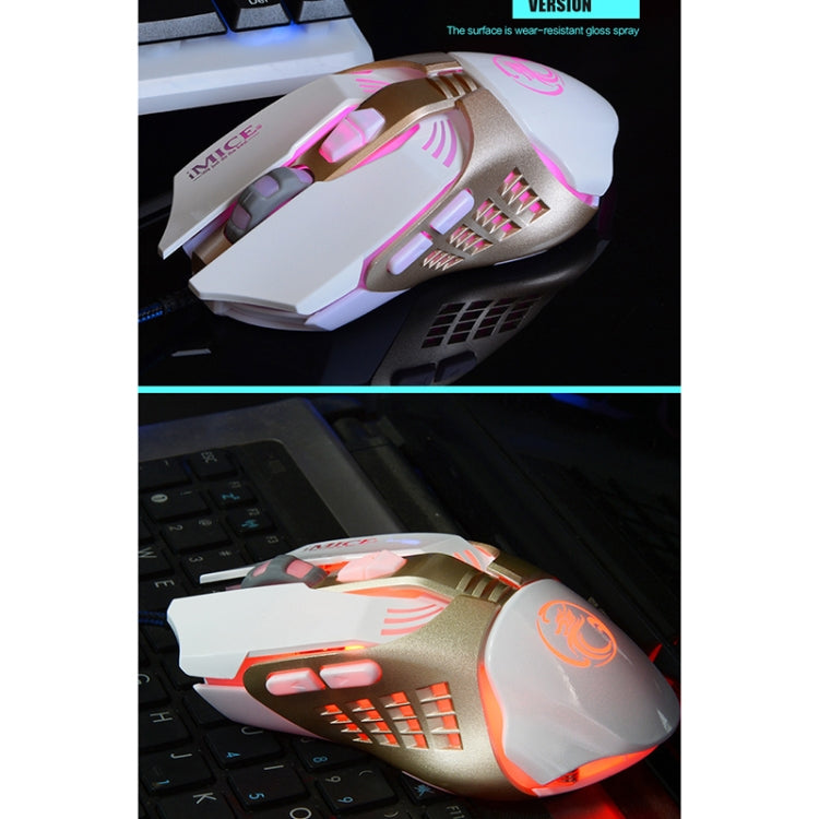 iMICE V5 USB 7 Buttons 4000 DPI Wired Optical Colorful Backlight Gaming Mouse for Computer PC Laptop, V5 (White), V5 (Black)