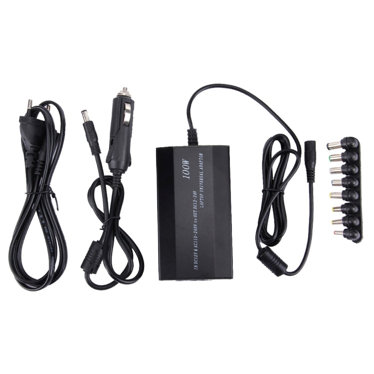 Laptop Notebook Power 100W Universal Charger with Car Charger & AC Power Adapter & 8 Power Adapters & 1 USB Port for Samsung, Sony, Asus, Acer, IBM, HP, DELL, UK Plug, AU Plug, EU Plug, UK Plug
