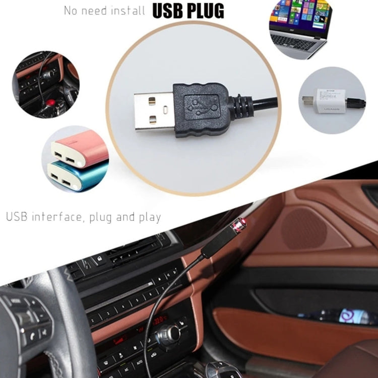 USB Interface Household and Car 360-degree Bending Atmosphere Light, Light Color: Red, Light Color: Red