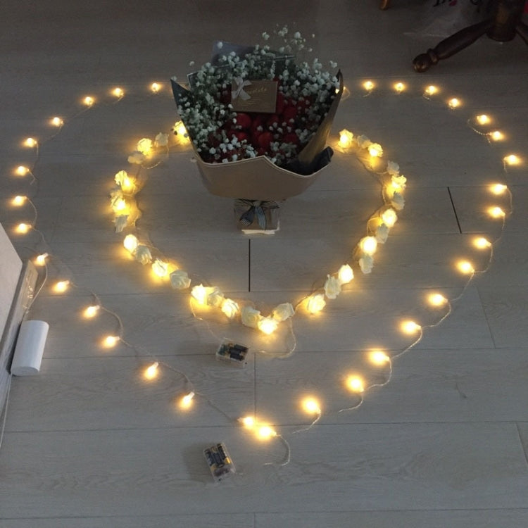 20 LEDs Teenage Style Warm Fairy Decorative Lamp for Christmas, Wedding, Bedroom, Rose