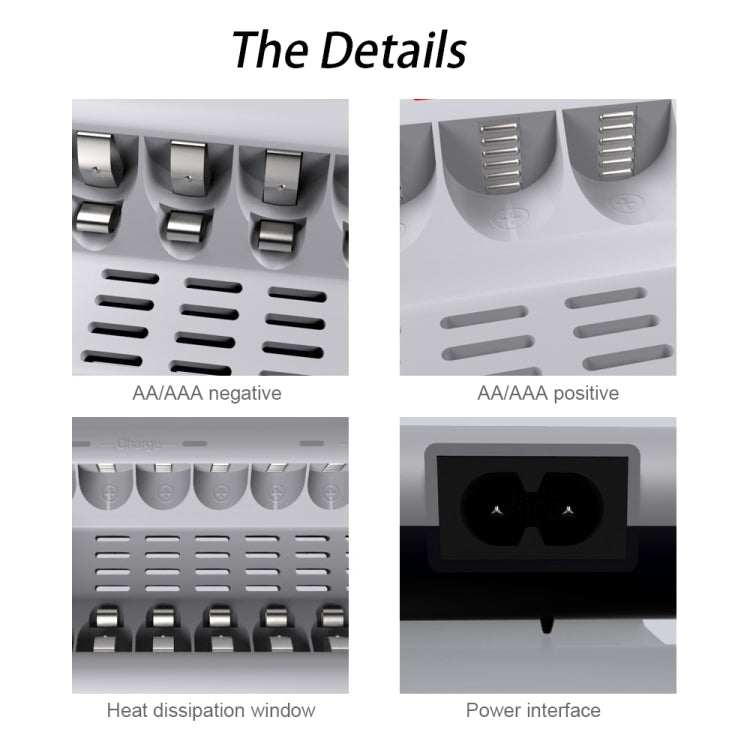 100-240V 8 Slot Battery Charger for AA & AAA Battery, AU Plug