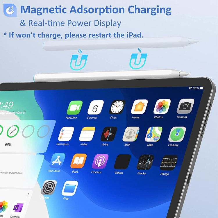 Mutural P-980 Tilt Pressure Sensor Capacitive Stylus Pen with Palm Rejection for iPad after 2018, 980