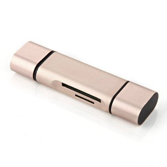 3 in 1 Type-c & Micro USB & USB 2.0 3 Ports SD / TF Card Reader for OTG Enabled Smartphones / PC