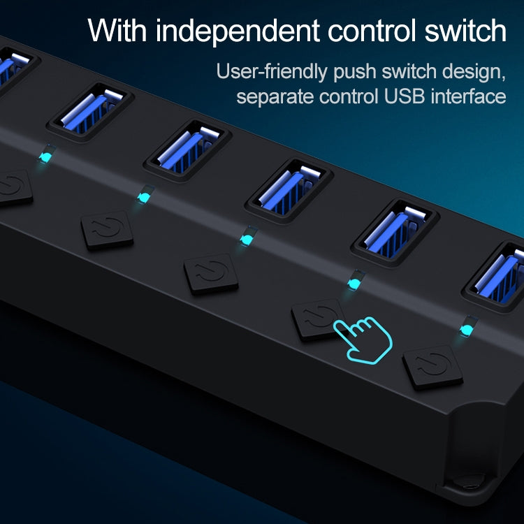 7 Ports USB 3.0 High Speed Multi Hub Expansion with Switch for PC & Laptop, Hub Expansion