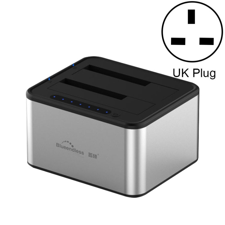 Station d'accueil pour disque dur Blueendless 2,5 / 3,5 pouces SATA USB 3.0 2 baies avec copie hors ligne