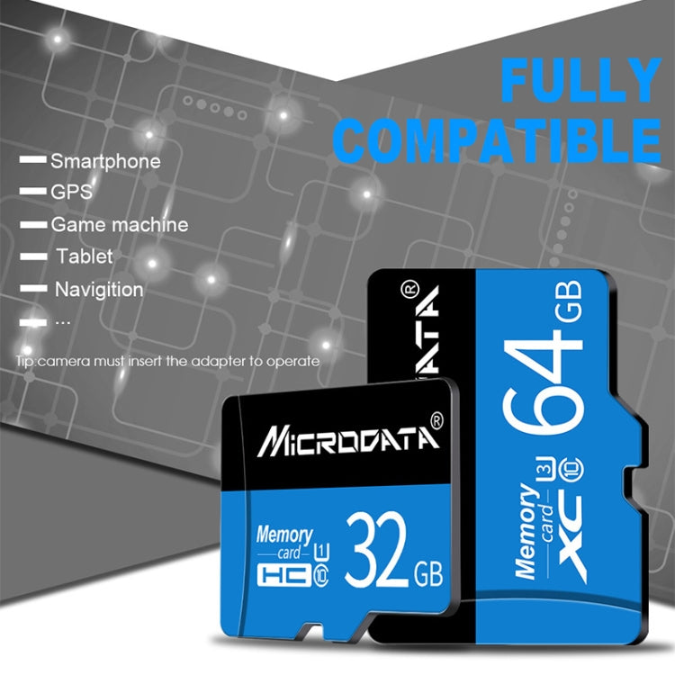 MICRODATA 16GB U1 Blue and Black TF(Micro SD) Memory Card, 16GB