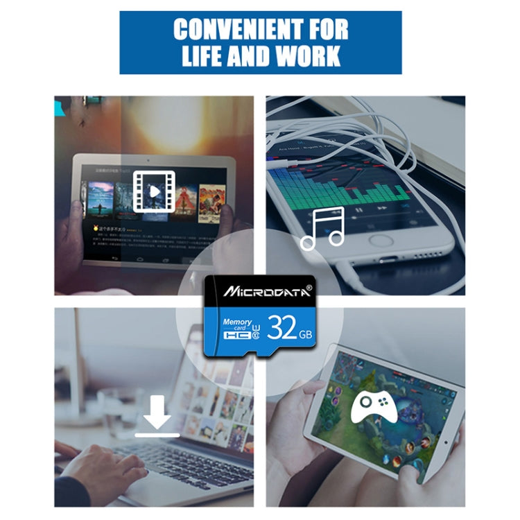 MICRODATA 16GB U1 Blue and Black TF(Micro SD) Memory Card, 16GB