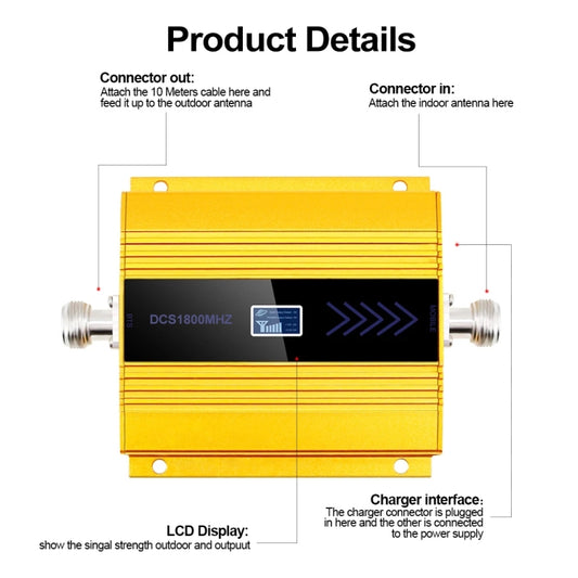 Répéteur d'amplificateur de signal de téléphone 4G DCS-LTE, prise américaine (argent), MCP2368JAU, MCP2368JEU, MCP2368SAU, MCP2368SEU, MCP2368SUK, MCP2368SUS, MCP2368JUK, MCP2368JUS