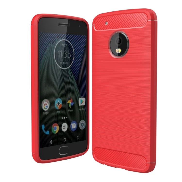 For Motorola Moto G5 Plus Brushed Carbon Fiber Texture Shockproof TPU Protective Cover Case, For Moto G5 Plus