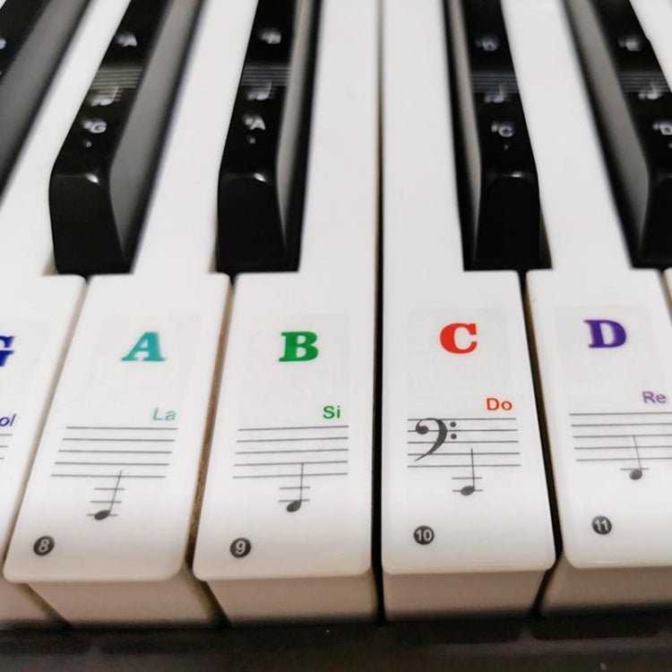 2 PCS 88 / 61 / 54 / 49 Keys Piano Electronic Organ Keyboard Hand Roll Piano Notation Musical Scale Transparent Sticker, 2 PCS Musical Scale Transparent Sticker