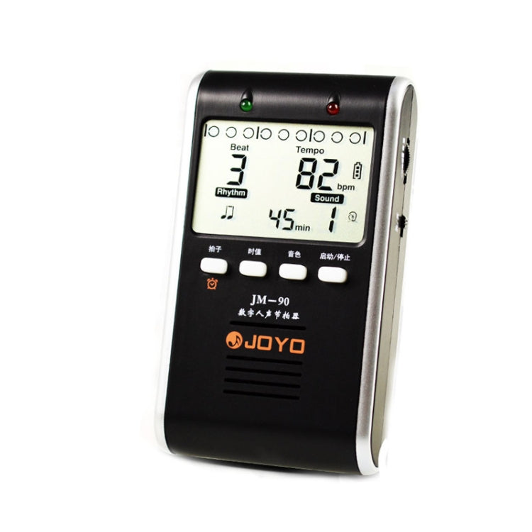 JOYO JM-90 Mini Portable Rechargeable Clip-on LED Indicator Electronic Digital Metronome Tone Generator Tuner for Guitar Violin Ukulele, JM-90 (White), JM-90 (Black)