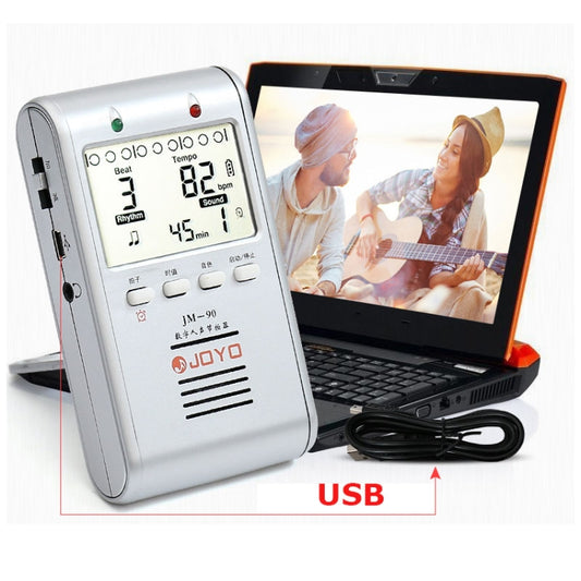 JOYO JM-90 Mini Portable Rechargeable Clip-on LED Indicator Electronic Digital Metronome Tone Generator Tuner for Guitar Violin Ukulele, JM-90 (White), JM-90 (Black)