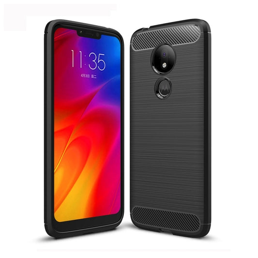 Coque TPU aspect brossé en fibre de carbone pour Motorola Moto G7 Power version américaine, pour Motorola Moto G7 Power version américaine