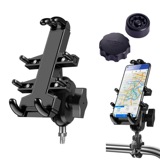 Support de navigation multifonctionnel en aluminium pour téléphone de moto, avec rotule et boulon M10, à huit griffes, doté de boutons antivol