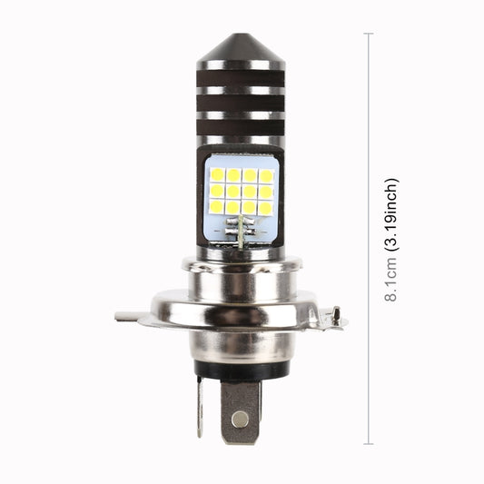 Phare de moto H4 DC12V / 7,4W à LED avec 24 perles de lampe SMD-3030, H4 Style 1 (Lumière blanche), H4 Style 1 (Jaune + blanc)