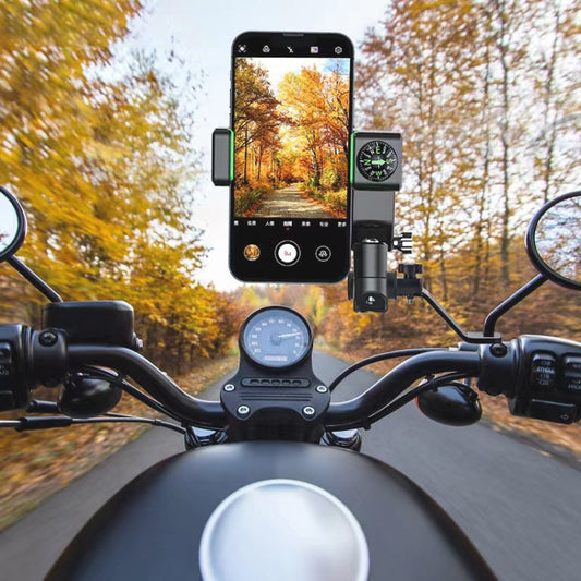 Support de téléphone boussole sphérique pour moto, rétroviseur sans éclairage, rétroviseur sans éclairage (noir), rétroviseur sans éclairage (vert)