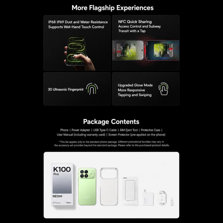 Xiaomi Redmi K100 Pro, 16GB+512GB, 6.59 inch Xiaomi HyperOS 3 Snapdragon 8 Elite V Series Octa Core, NFC, Network: 5G, 16GB+512GB