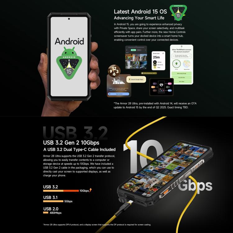 Ulefone Armor 28 UltraThermal Version Rugged Phone, 16GB+1TB, Night Vision, 10600mAh, 6.67 inch Android 14 MediaTek Dimensity 9300+ Octa Core, Network: 5G, NFC, Armor 28 Ultra Thermal Version
