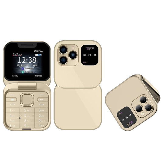 SERVO i16 Pro Mini Flip Phone, 1.77 inch, MTK6261D, 23 Keys, Support Bluetooth, FM, Magic Sound, Quick Dial, GSM, Dual SIM
