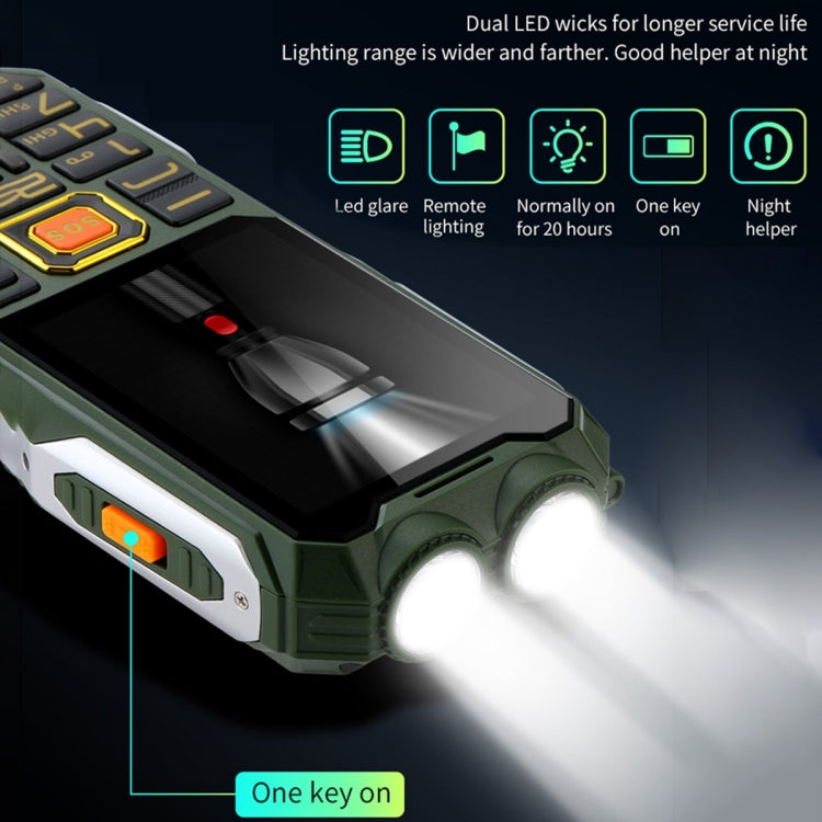 Q8-1 Triple Proofing Elder Phone, 16800mAh Battery, 2.4 inch, 21 Keys, Bluetooth, LED Flashlight, FM, SOS, Dual SIM, Network: 4G, Q8-1 4G
