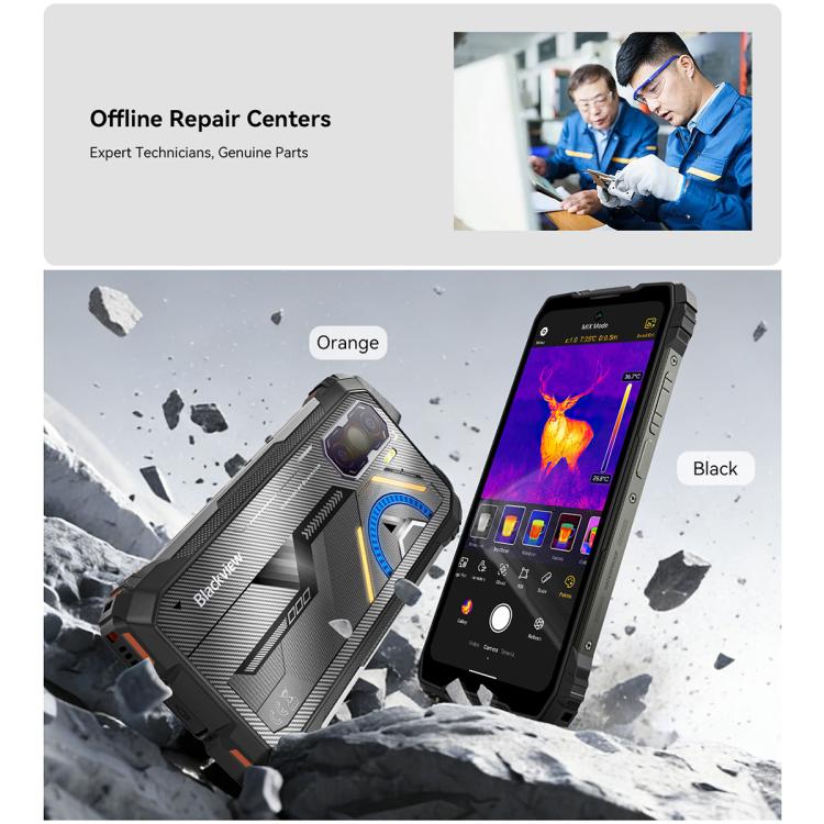 Téléphone robuste Blackview ROCK 3, imageur thermique, 8 Go + 256 Go, écran Android 16 de 6,78 pouces MT8781 Helio G100 Octa Core, Réseau : 4G, OTG, NFC