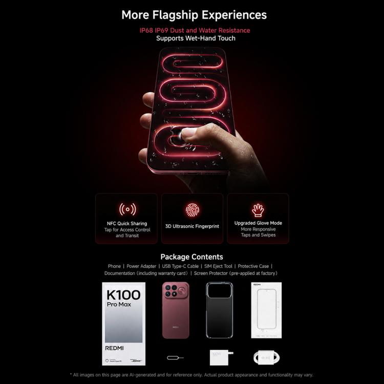 Xiaomi Redmi K100 Pro Max, 16GB+256GB, 6.9 inch Xiaomi HyperOS 3 Snapdragon 8 Elite Gen 5 Octa Core, NFC, Network: 5G, 16GB+256GB