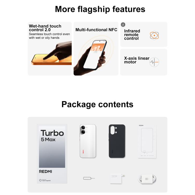 Xiaomi REDMI Turbo 5 Max, 16GB+256GB, 6.83 inch Xiaomi HyperOS 3 Dimensity 9500s Octa Core, NFC, Network: 5G, 16GB+256GB