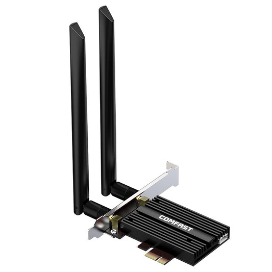 COMFAST CF-AX210 PRO 5374Mbps Tri-band + Bluetooth 5.2 Wireless WiFi6E PCI-E Network Card with Heat Sink, CF-AX210 PRO