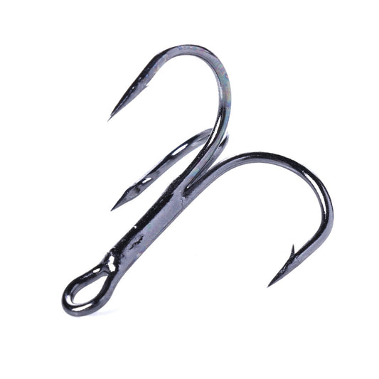 HENGJIA 20 PCS Classic Black High Carbon Steel Fishing Three-jaw Treble Hooks, 6# FH022