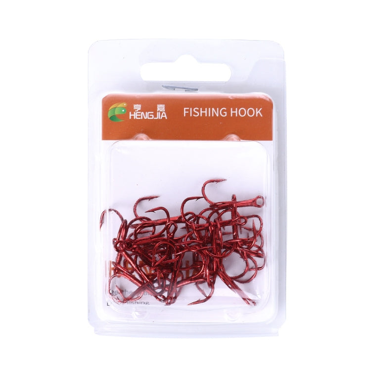 HENGJIA 20 PCS Classic Red High Carbon Steel Fishing Three-jaw Treble Hooks, 10# FH023