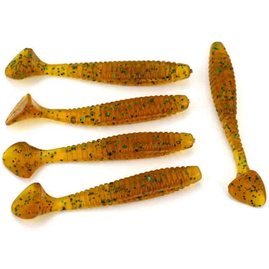 HENGJIA SO0205P 5 PCS 8cm/5g Screw Tail Soft Fishing Lure Artificial Baits, SO0205P