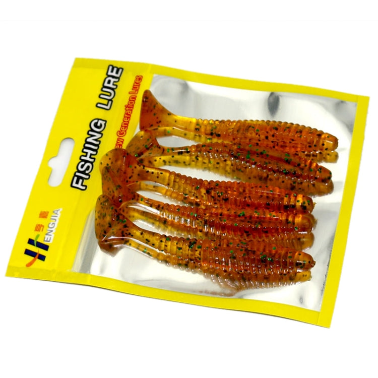 HENGJIA SO0205P 5 PCS 8cm/5g Screw Tail Soft Fishing Lure Artificial Baits, SO0205P
