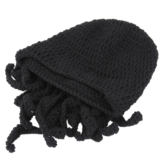 Amurleopard Unisex Barbarian Knit Beanie Octopus Tentacle Cap Winter Warm Face Mask Crochet Hat