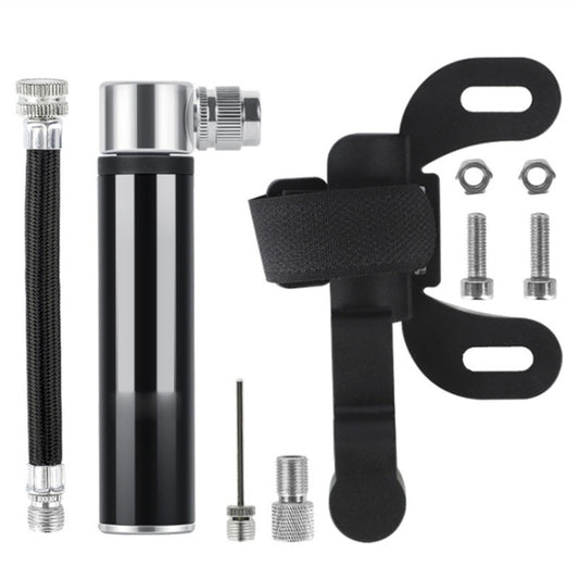 Pompe à vélo manuelle mini portable en alliage d'aluminium, gonfleur noir, gonfleur rouge, gonfleur argent