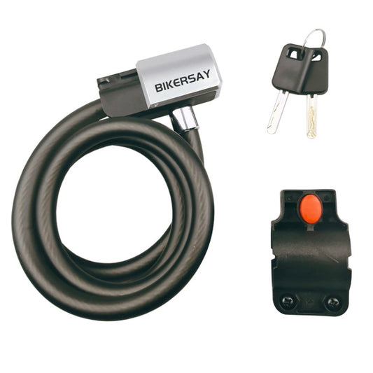 BIKERSAY BK011 Antivol de vélo portable antivol à câble en acier avec support de verrouillage, BIKERSAY BK011