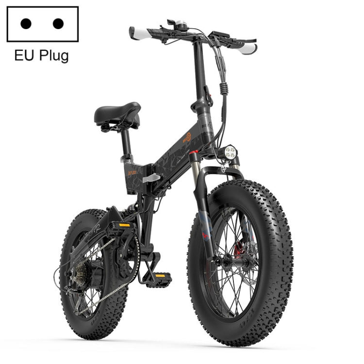 BEZIOR XF200 48V 15AH 1000W Folding Electric Bicycle, EU Plug(Black Grey), XF200 (Black Grey)