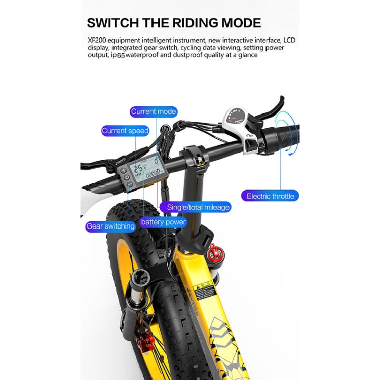 BEZIOR XF200 48V 15AH 1000W Folding Electric Bicycle, EU Plug(Black Grey), XF200 (Black Grey)