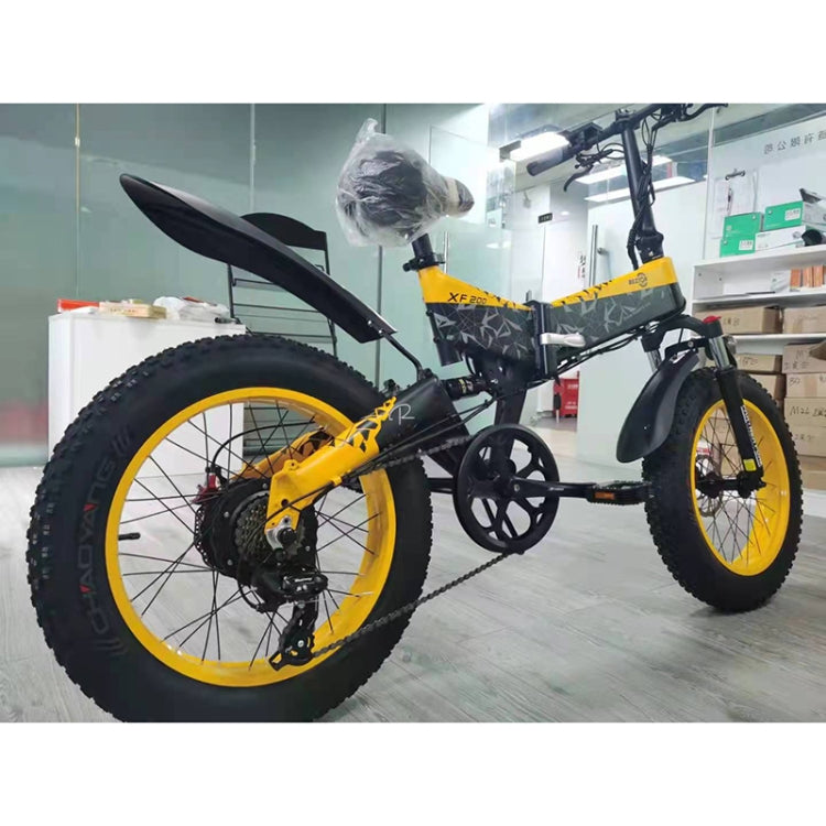 BEZIOR XF200 48V 15AH 1000W Folding Electric Bicycle, EU Plug(Black Grey), XF200 (Black Grey)