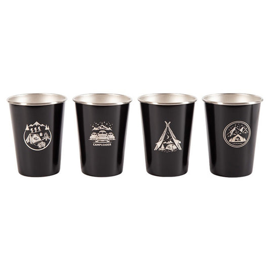 AOTU AT6657-2 Lot de 4 tasses pliantes de camping en acier inoxydable
