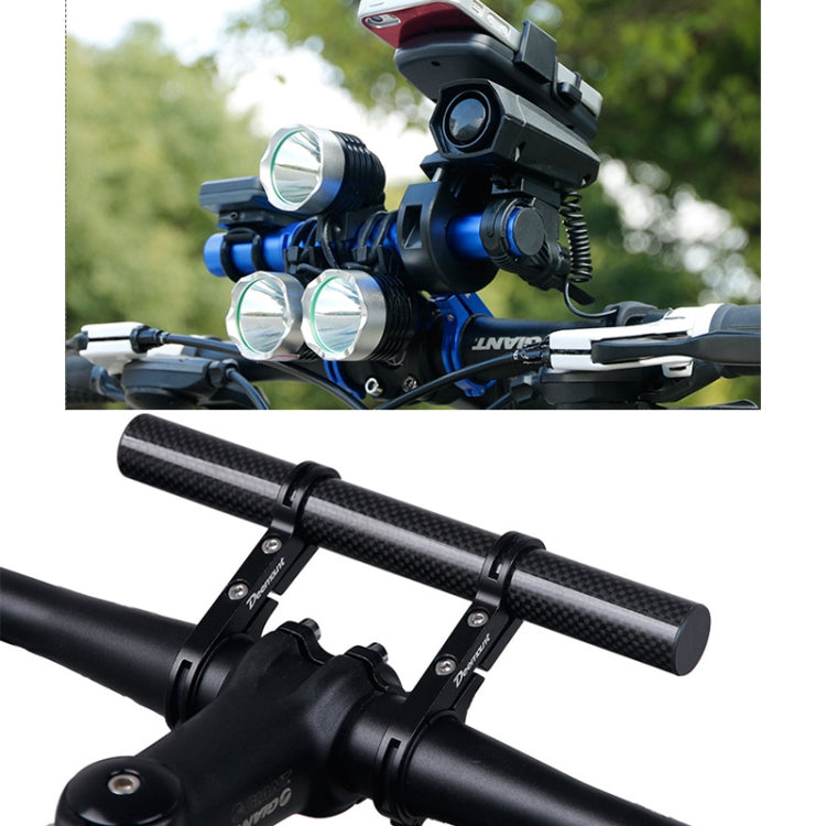 HLD-208 Support d'extension de guidon en fibre de carbone pour vélo de montagne, support de lampe de poche, noir fibre de carbone