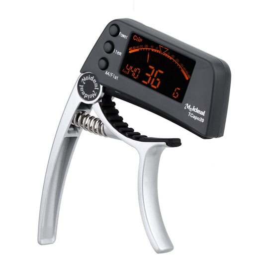 Accordeur de guitare professionnel à pince, accordeur chromatique à pince Loftstyle avec écran LCD rotatif lumineux et capodastre de guitare à une main