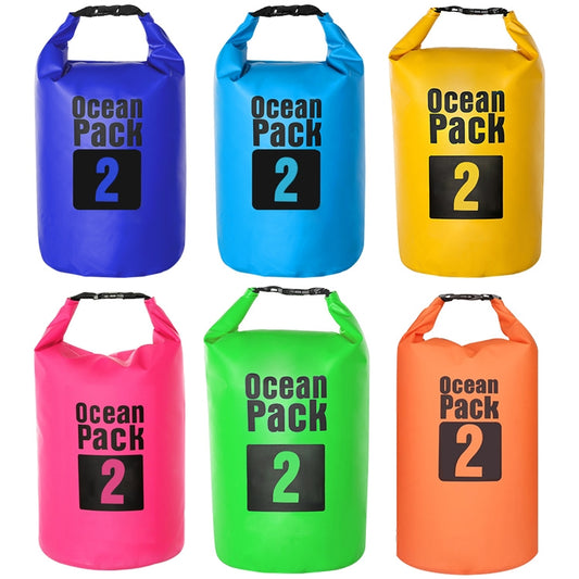 Sac étanche extérieur Sac sec en PVC, Capacité: 2L, Capacité: 2L (Vert), Capacité: 2L (Bleu ciel), Capacité: 2L (Jaune), Capacité: 2L (Noir), Capacité: 2L (Bleu foncé), Capacité: 2L (Orange), Capacité: 2L (Rose)
