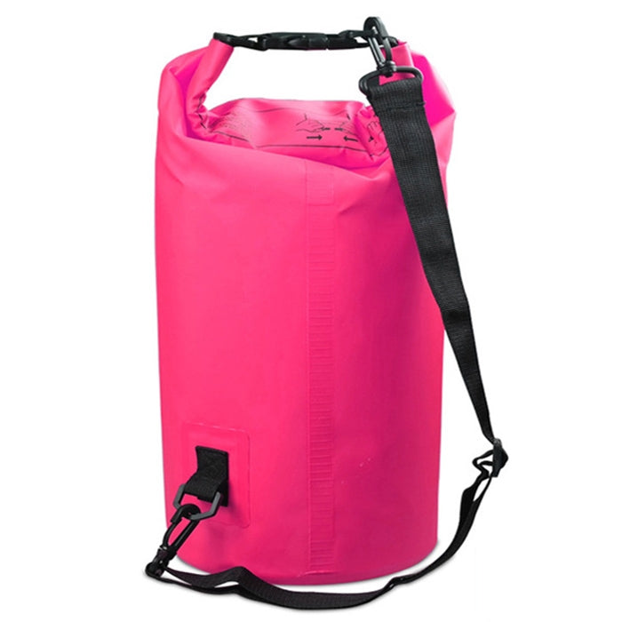 Sac étanche cylindrique en PVC pour une épaule, sac sec, capacité: 15L, capacité: 15L (rose), capacité: 15L (vert), capacité: 15L (bleu ciel), capacité: 15L (jaune), capacité: 15L (noir), capacité: 15L (bleu foncé), capacité: 15L (orange)