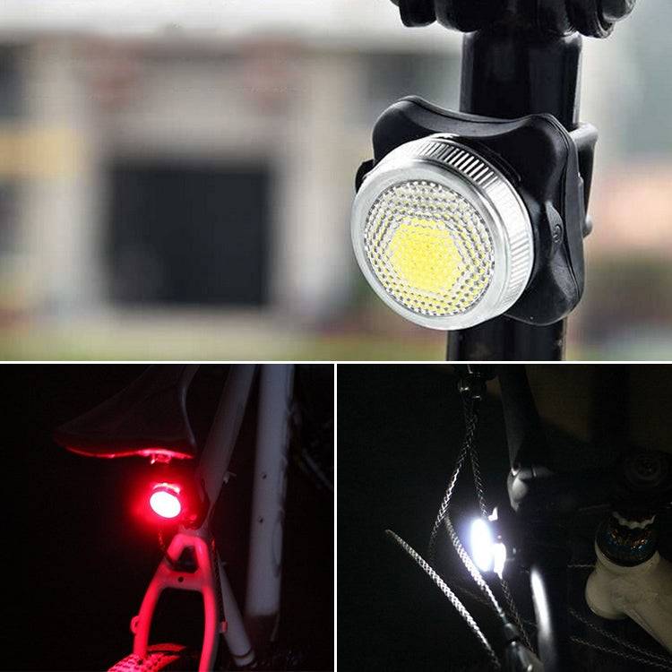 COB Lamp Bead 160LM USB Charging Four-speed Waterproof Bicycle Headlight / Taillight, Red + White Light Dimming 650MA, Red + White Light Dimming