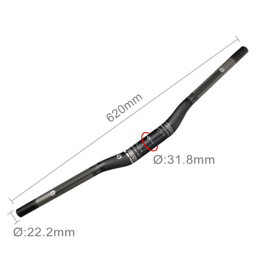 Cintre courbé TOSEEK pour vélo de route, entièrement en fibre de carbone, taille : 620 mm (mat), 620 mm